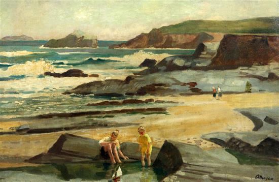 § Adrian Allinson (1890-1959) Trevone Bay, Cornwall 15.5 x 23.5in.